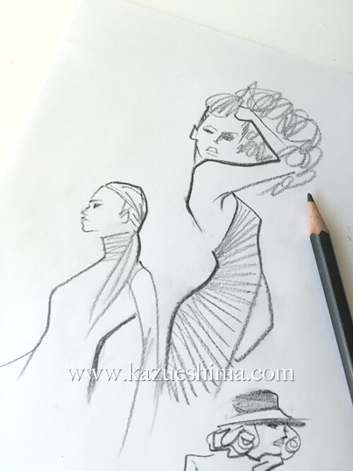 FASHION ILLUSTRATION – Rough Sketch, Short Dress