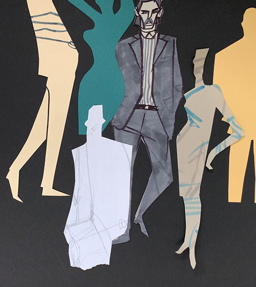 Paper Cutting Of Fashion Poses