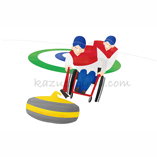 Illustration Of Curling For Paralympic